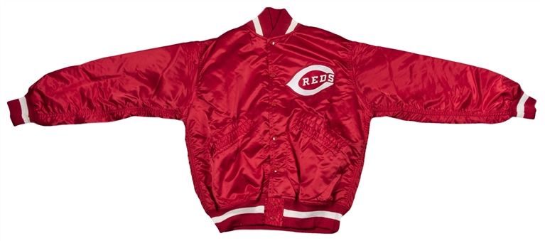1974-78 Joe Morgan Game Worn Cincinnati Reds Warm Up Jacket (Batboy Letter of Provenance) 